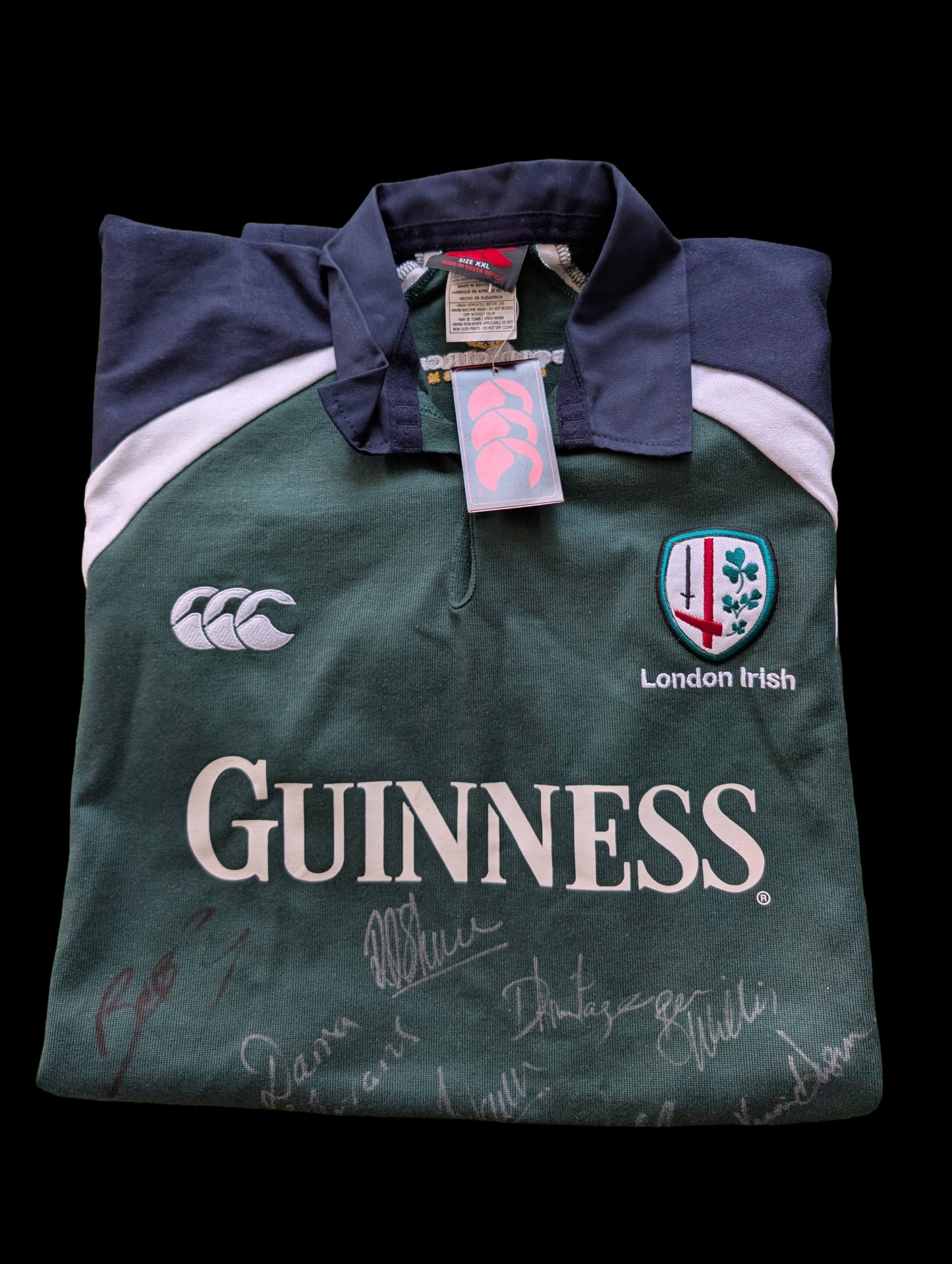 London Irish Vintage Canterbury 2004/2005 Rugby jersey 2XL - Squad Signed New with Tags