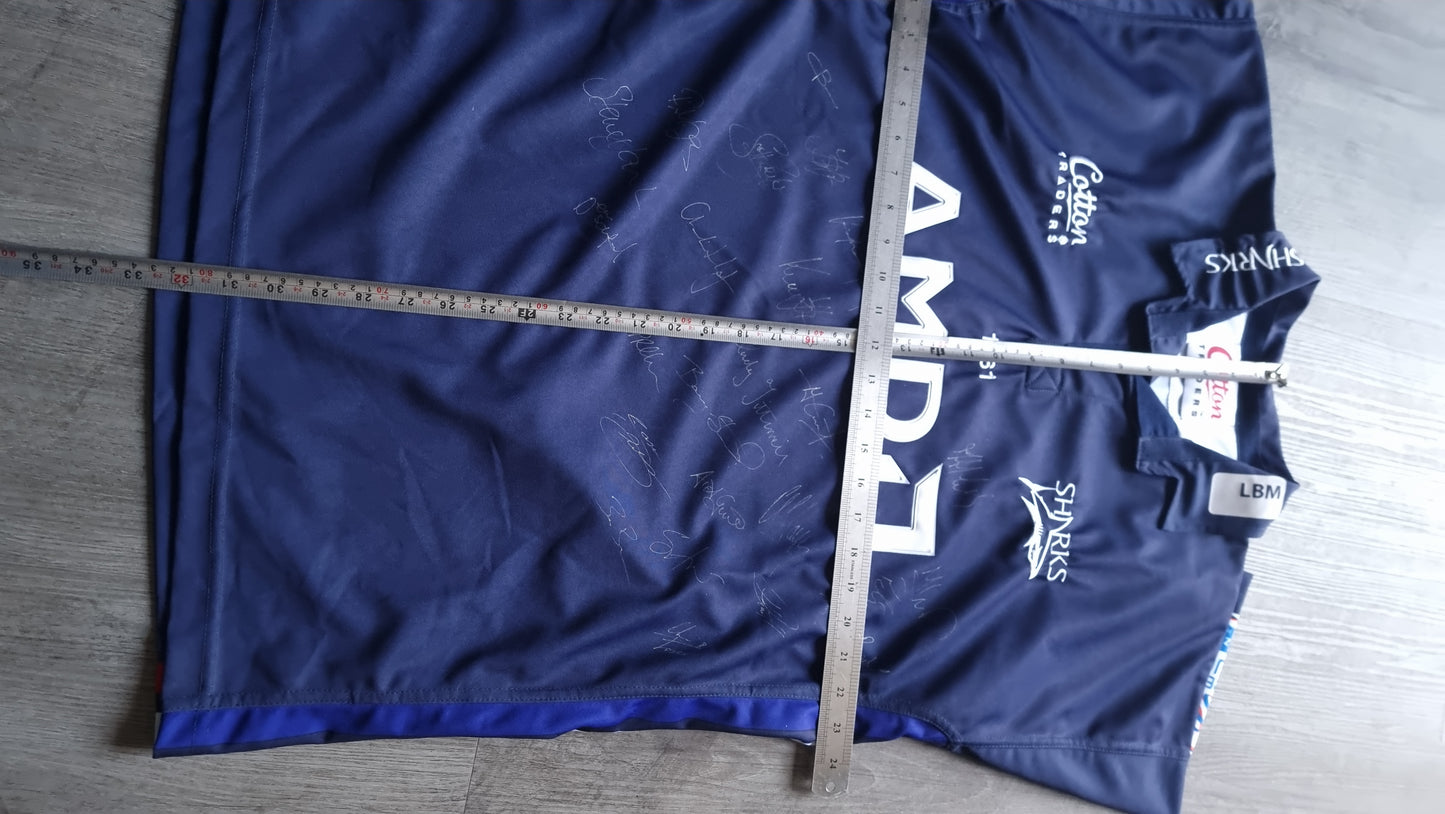 Sale Sharks Fully Signed Cotton Traders vintage Rugby jersey XL mens