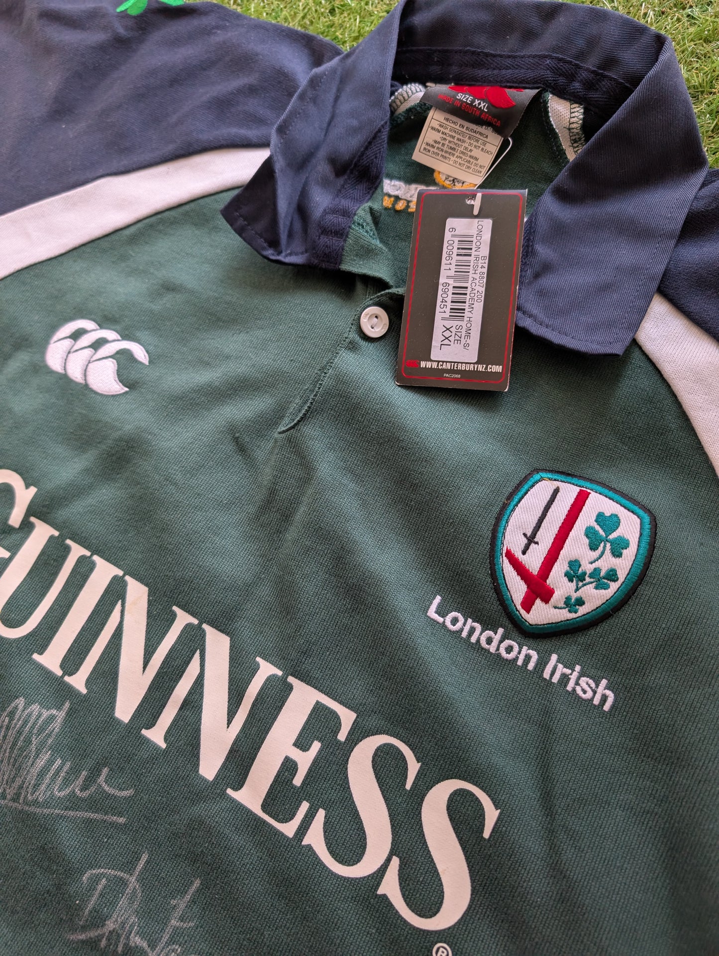 London Irish Vintage Canterbury 2004/2005 Rugby jersey 2XL - Squad Signed New with Tags