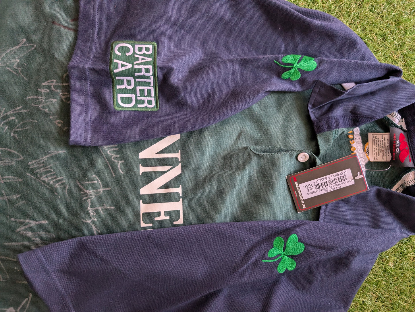 London Irish Vintage Canterbury 2004/2005 Rugby jersey 2XL - Squad Signed New with Tags