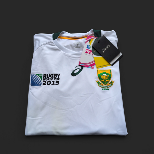 Asics South Africa Springboks 2015 Rugby World Cup White Jersey size XL new with tags