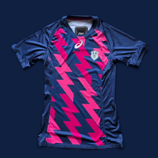 Asics Stade Francais rugby jersey top shirt mens Small