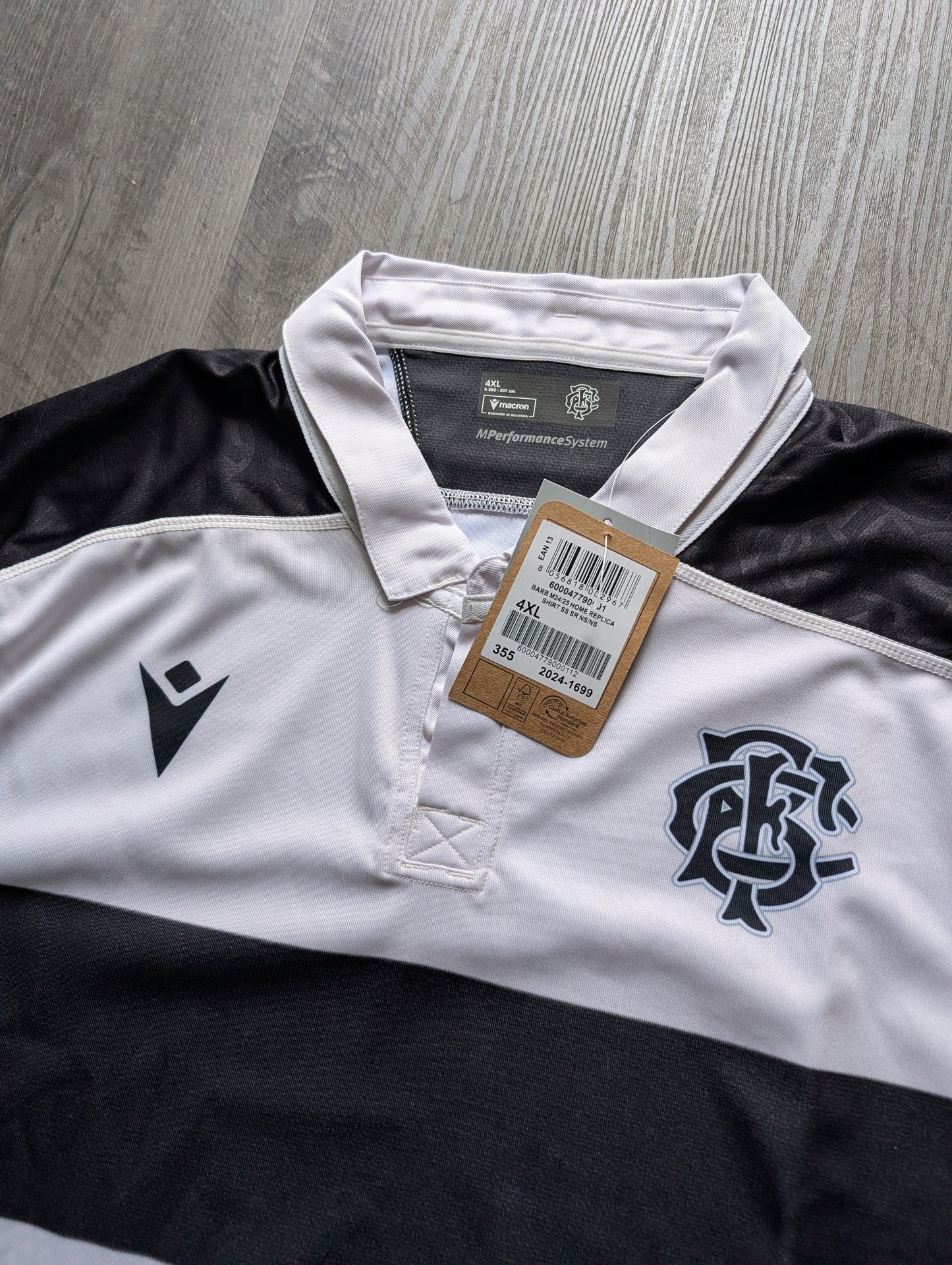 Macron Barbarians Baa Baas Mens Rugby Jersey size 4XL New