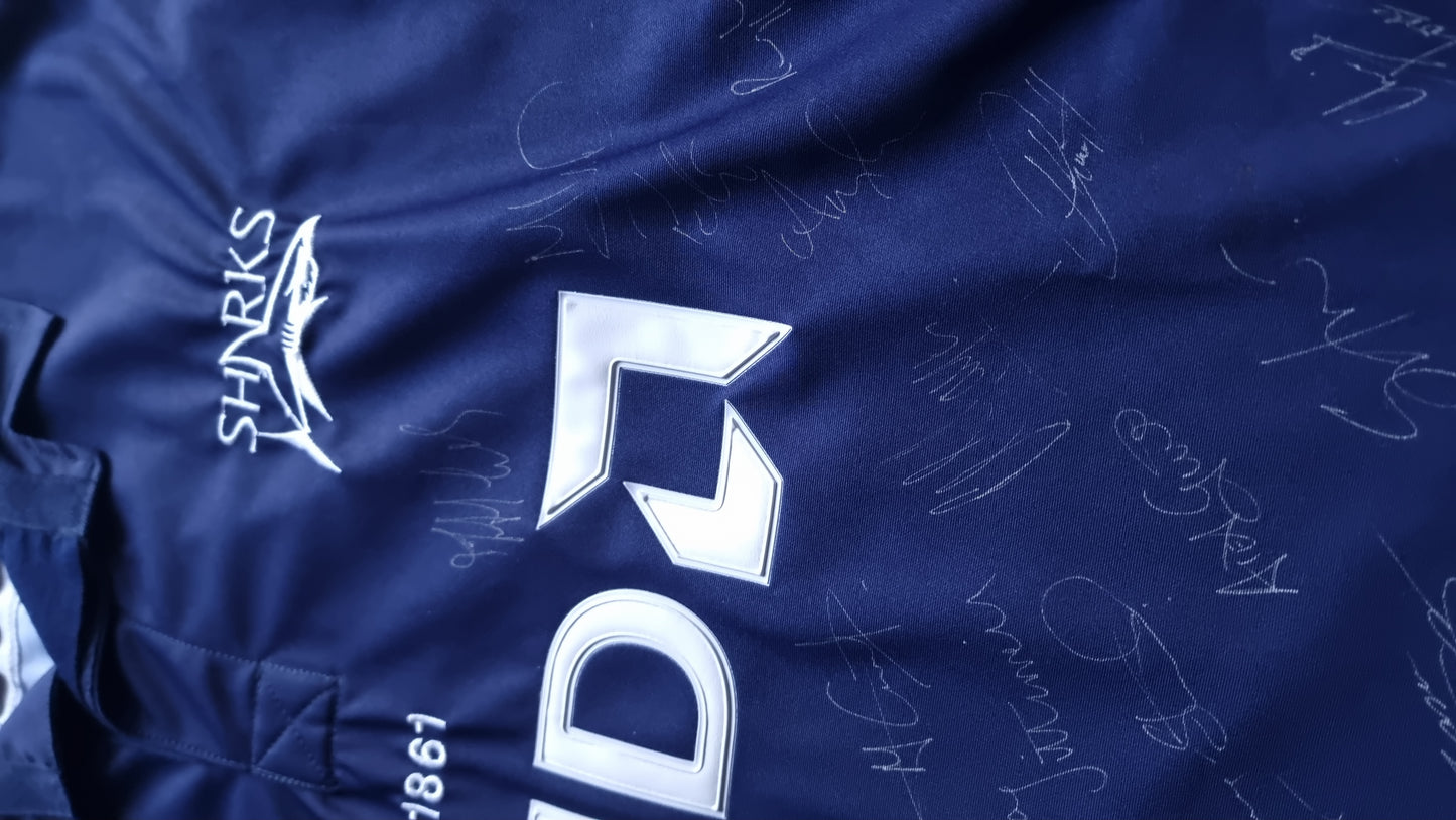 Sale Sharks Fully Signed Cotton Traders vintage Rugby jersey XL mens