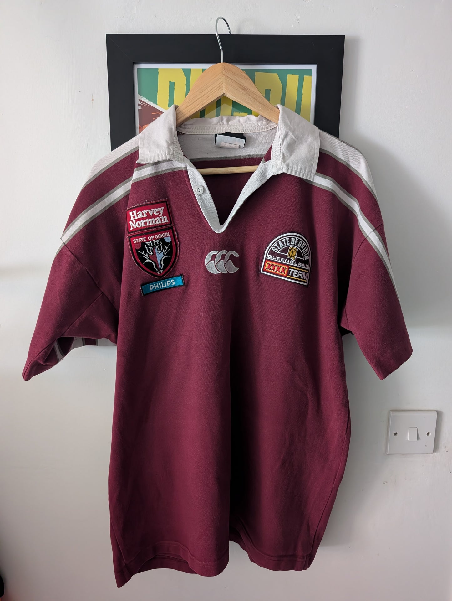 Canterbury Classic Retro State of Origin Queensland mens Rugby Jersey Size Large