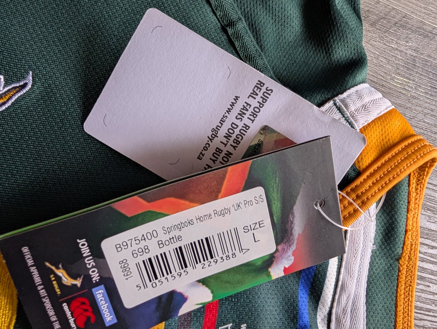 Canterbury South Africa Springboks 2011/2013 Rugby Jersey Mens Large New