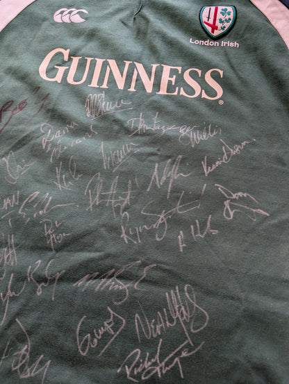 Canterbury London Irish Vintage 2004/2005 Rugby jersey 2XL - Squad Signed New with Tags