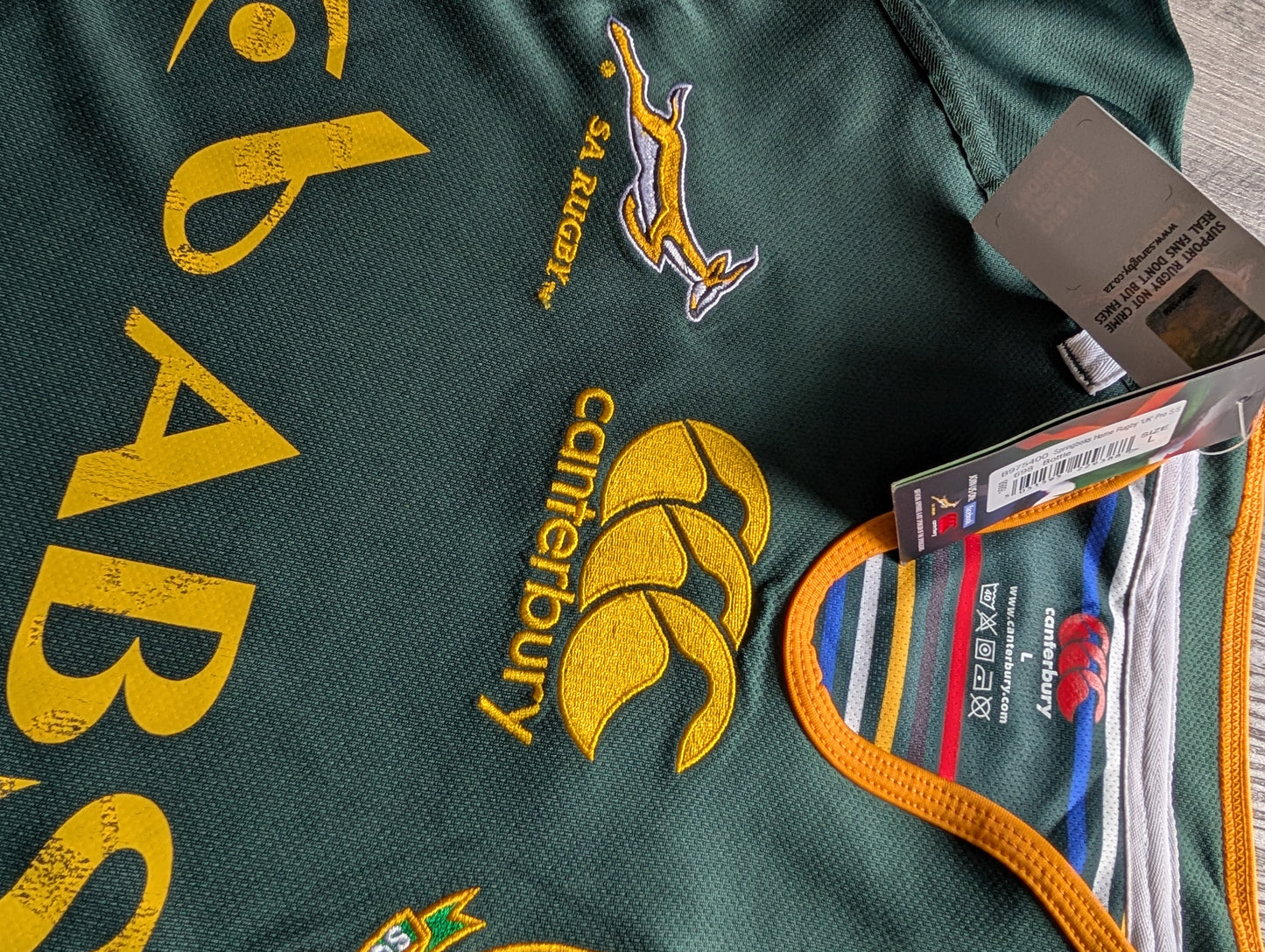 Canterbury South Africa Springboks 2011/2013 Rugby Jersey Mens Large New
