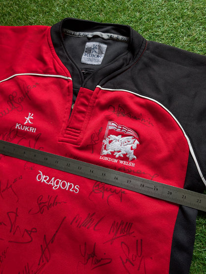 Kukri London Welsh Vintage classic Rugby jersey - Signed by Team - Large