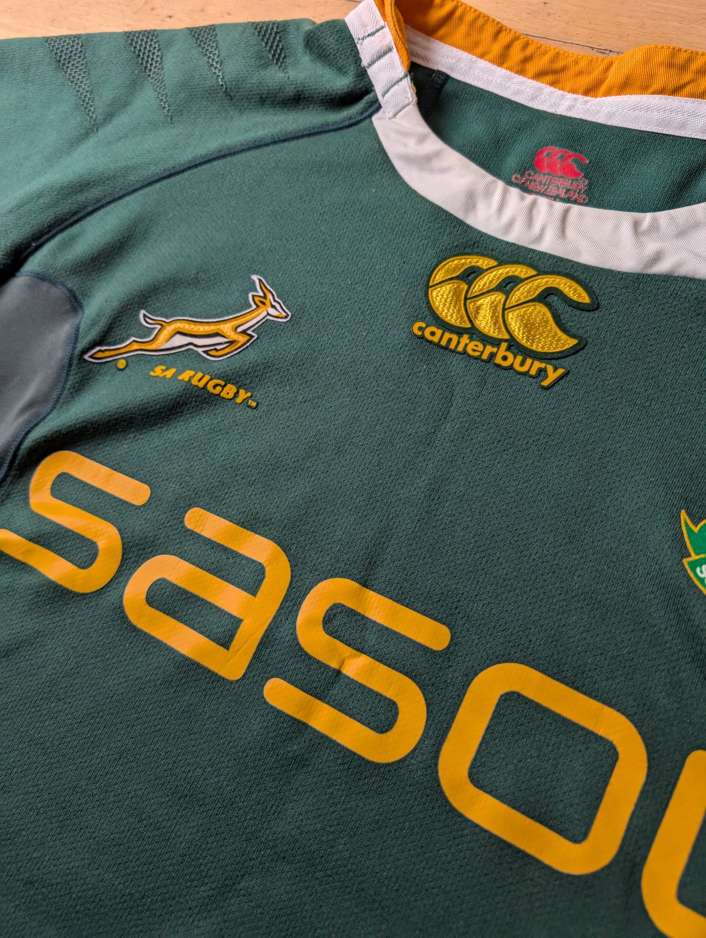 Classic Canterbury South Africa Springboks rugby jersey shirt top Large mens