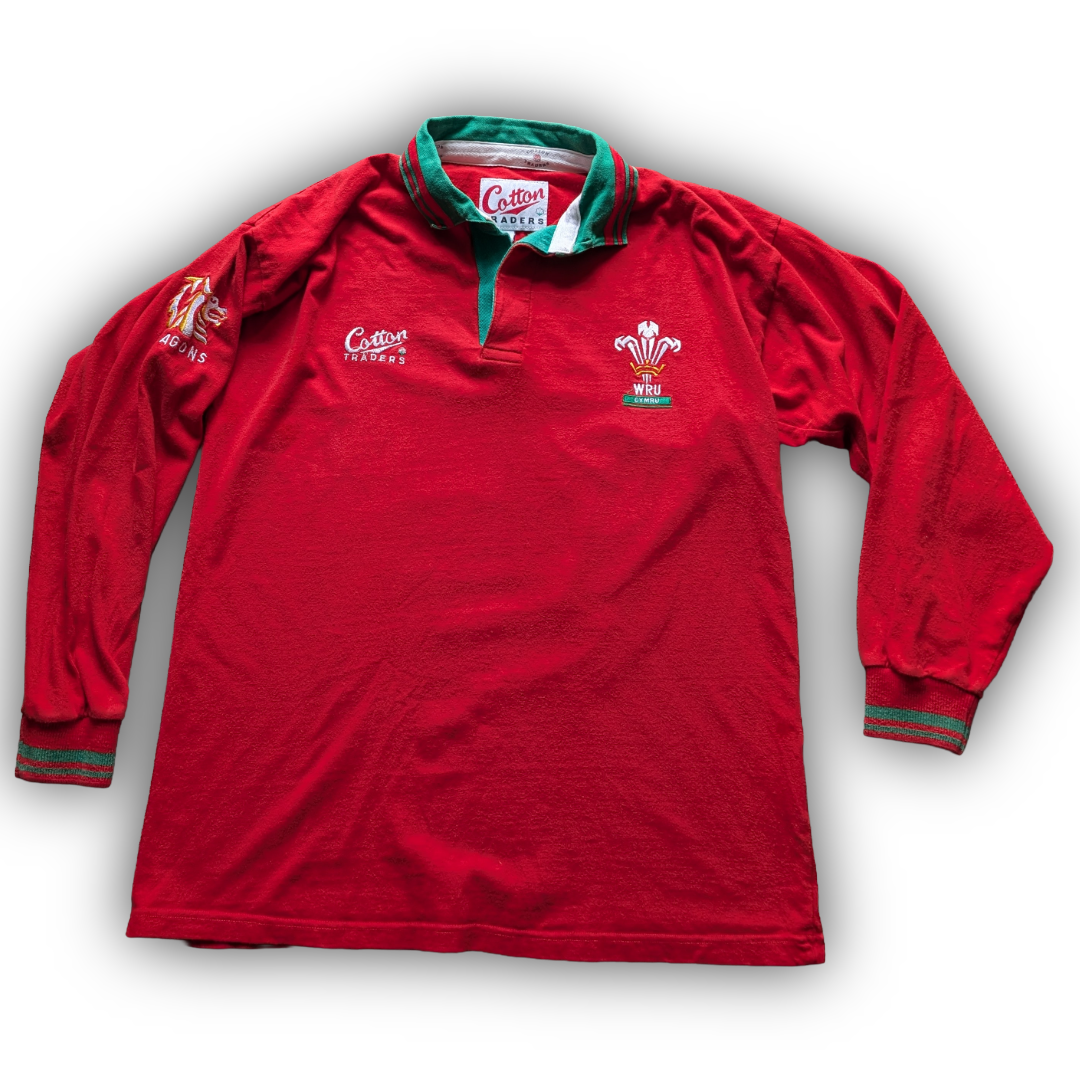 Cotton Traders Classic Wales Rugby Jersey men's size Medium