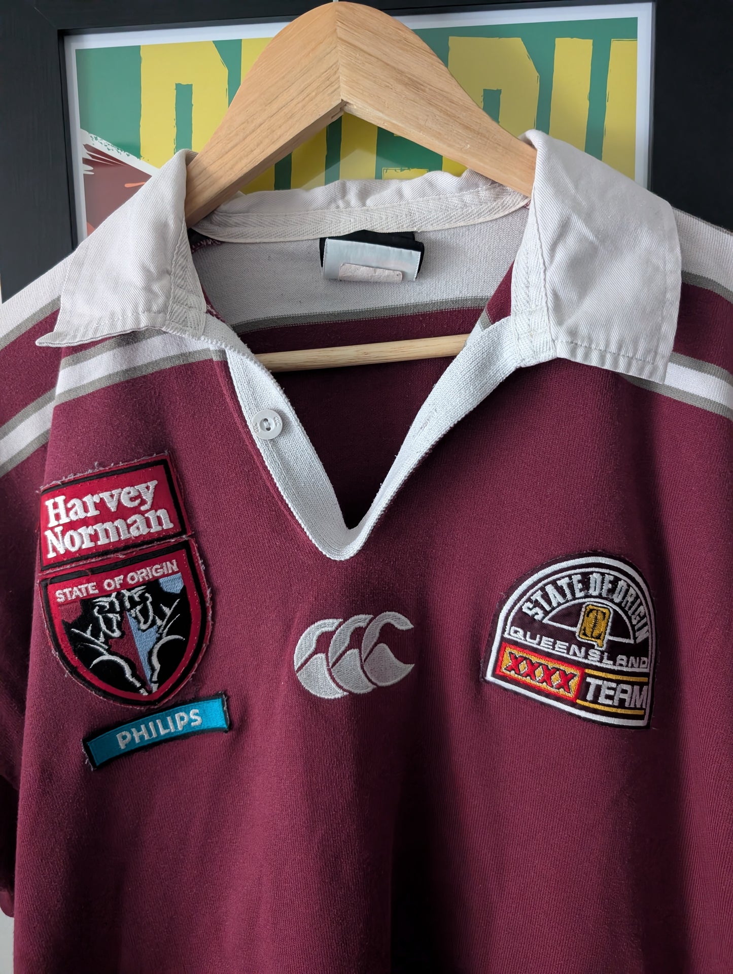 Canterbury Classic Retro State of Origin Queensland mens Rugby Jersey Size Large