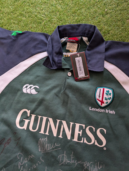 Canterbury London Irish Vintage 2004/2005 Rugby jersey 2XL - Squad Signed New with Tags