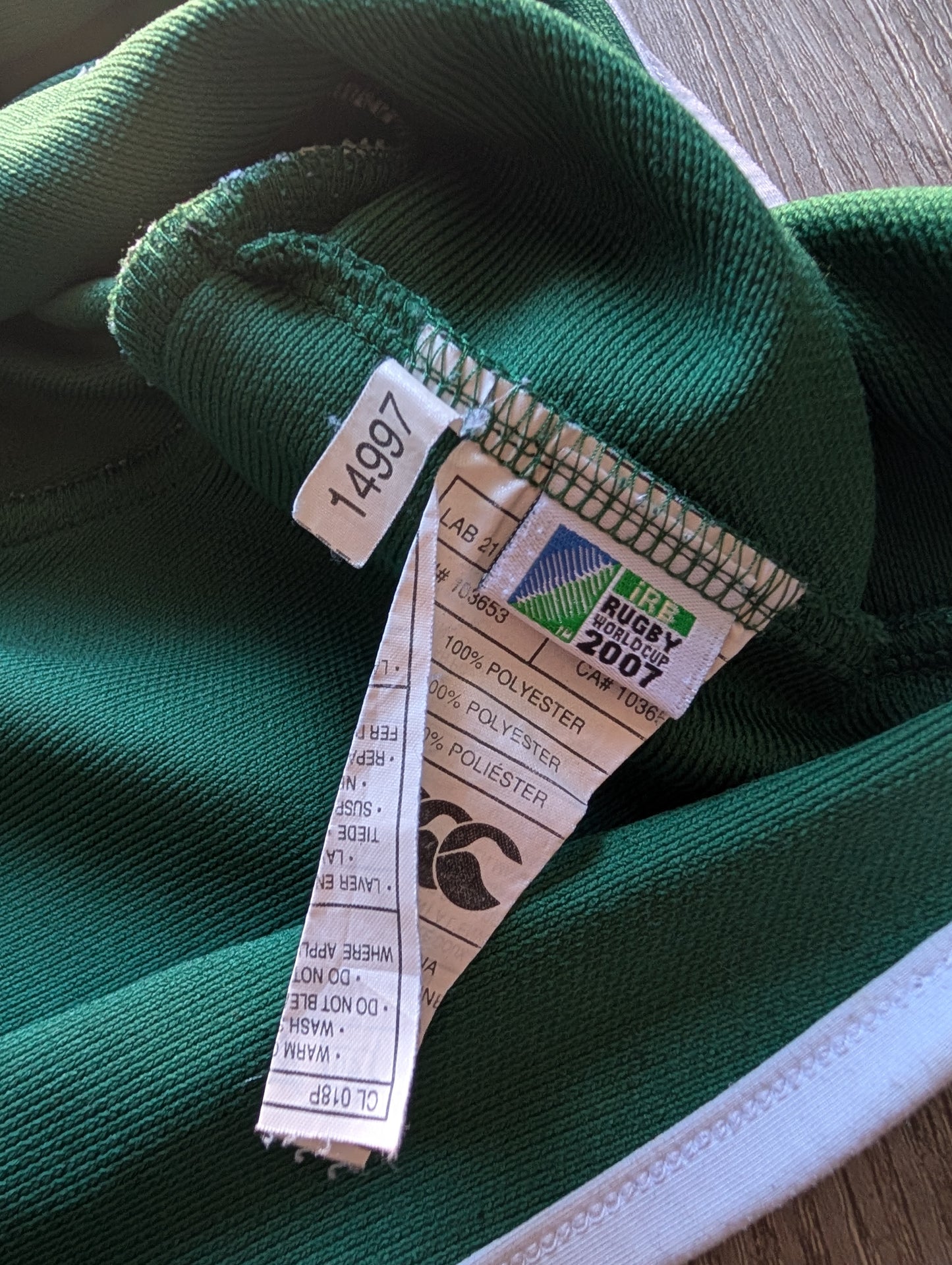 Canterbury Ireland 2007 Rugby World Cup Jersey size XXL