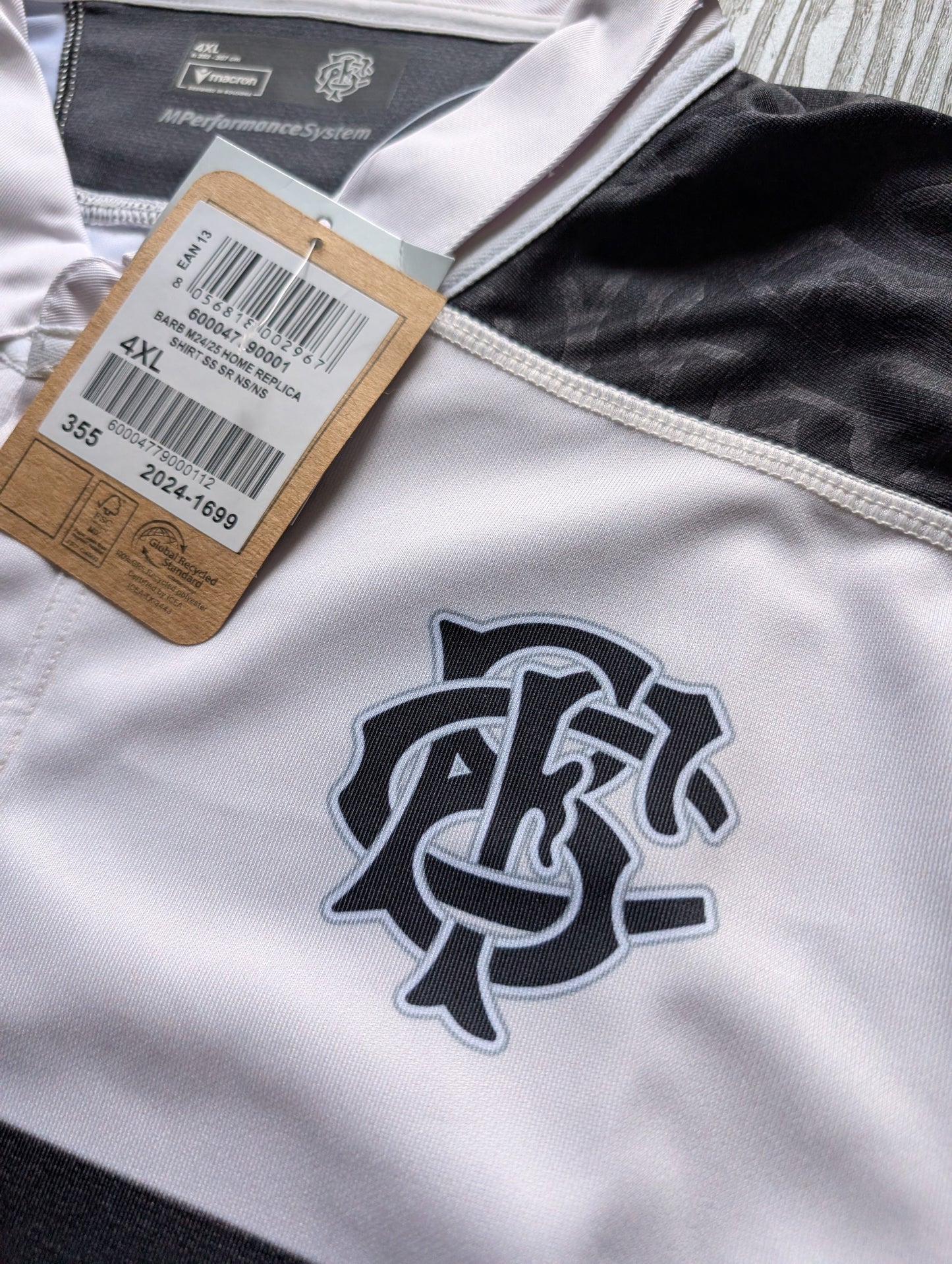 Macron Barbarians Baa Baas Mens Rugby Jersey size 4XL New