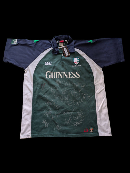 London Irish Vintage Canterbury 2004/2005 Rugby jersey 2XL - Squad Signed New with Tags