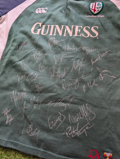 Canterbury London Irish Vintage 2004/2005 Rugby jersey 2XL - Squad Signed New with Tags