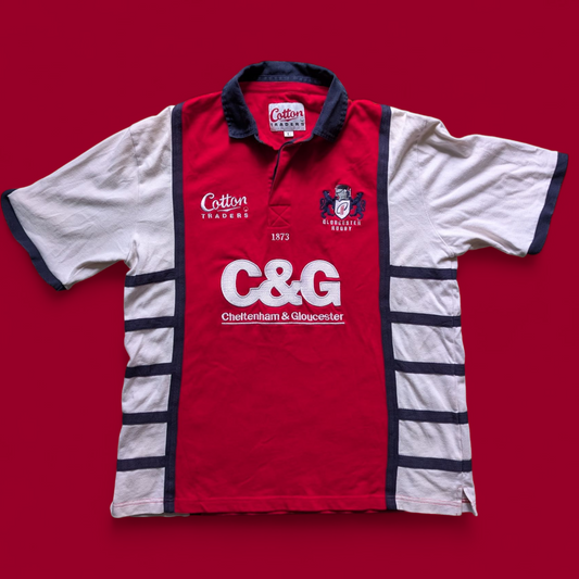 Cotton Traders Gloucester Rugby classic vintage jersey mens Large