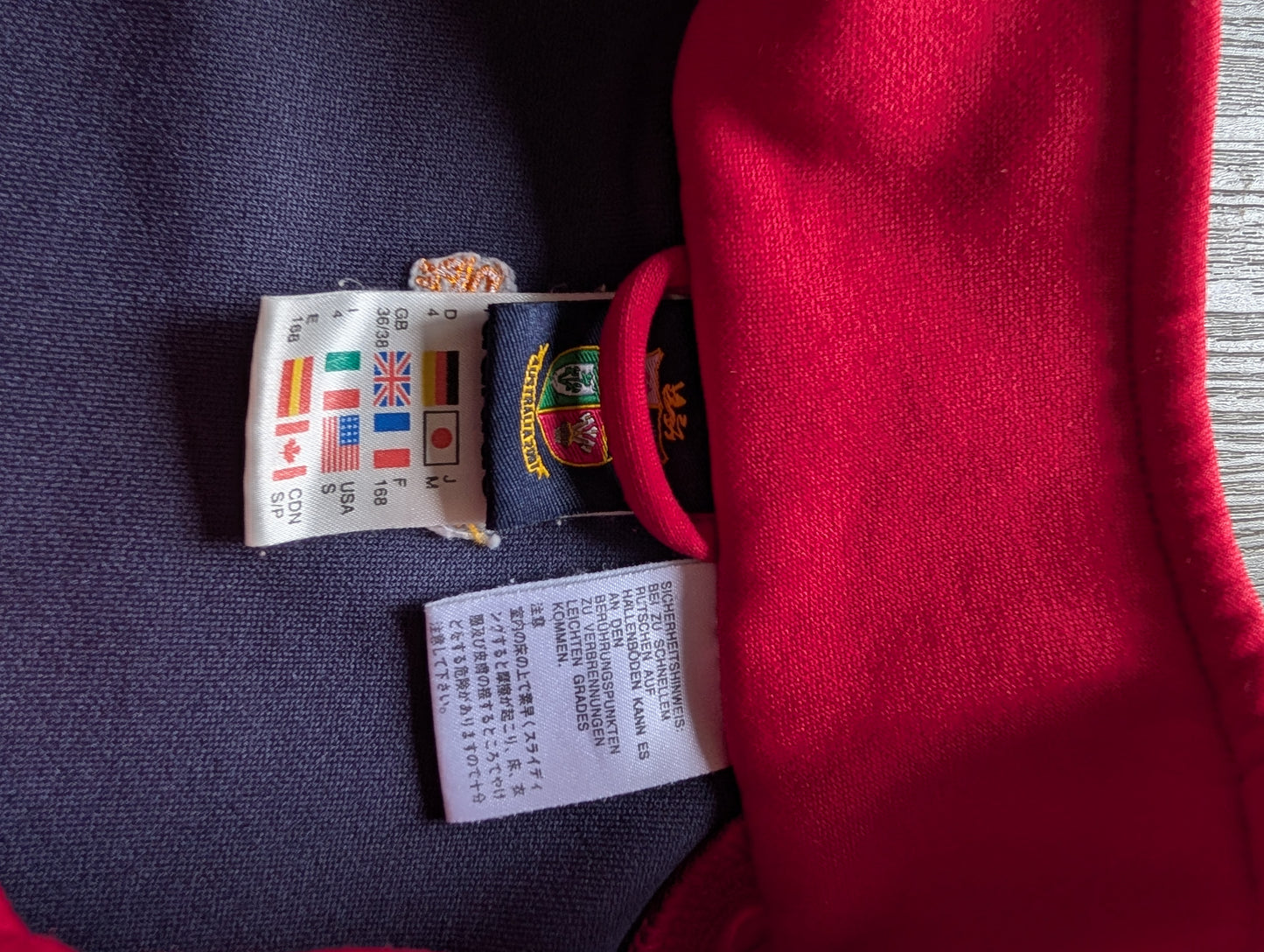 Adidas 2001 British & Irish Lions Tour quarter zip Mens 36/38 Medium/Large