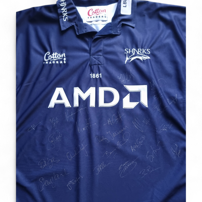 Sale Sharks Fully Signed Cotton Traders vintage Rugby jersey XL mens