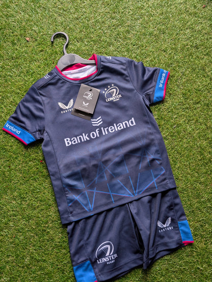 Castore Leinster Kids rugby kit set top and shorts size 3-4 years